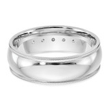 True Origin 14K White Gold Men's 1/2 carat Lab Grown Diamond VS  D E F Polished Five Stone Miligrain Size 10.5 Band