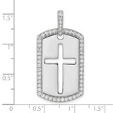 True Origin 14K White Gold Men's 3/4 carat Lab Grown Diamond VS  D E F Cross Dog Tag Pendant