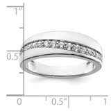 True Origin 14k White Gold Men's 3/8 carat Lab Grown Diamond VS D E F Band