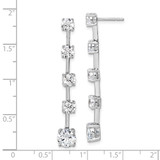 True Origin 14k White Gold Round 5 carat Lab Grown Diamond VS DEF Post Dangle Earrings