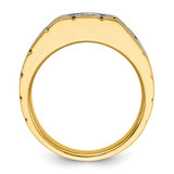 True Origin IBGoodman 14k Two-tone 1 carat Lab Grown Diamond VS/SI+ G+ Complete Polished and Satin Men's Ring