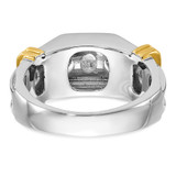 True Origin IBGoodman 14k Two-tone 1 carat Lab Grown Diamond VS+ F+ Five Stone Complete Polished and Grooved Men's Ring