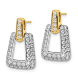 True Origin Two-tone 14k 1 3/4 carat Lab Grown Diamond VS DEF Fancy Dangle Post Earrings