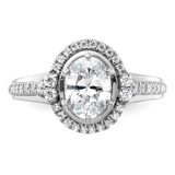 True Origin White Gold 1/3 carat Lab Grown Diamond VS  D E F  Semi Mount Oval Fancy Halo Engagement Ring