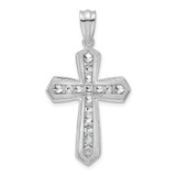 True Origin White Gold 14k 1 carat Lab Grown Diamond VS D E F Cross Pendant - PM-882985B8-2872