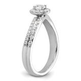 Two Promises 14k White Gold 1/2 carat Lab Grown Diamond VS/SI+ G+ Complete Halo Engagement Ring