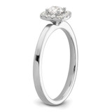 Two Promises 14k White Gold 3/8 carat Lab Grown Diamond VS/SI+ G+ Complete Petite Halo Engagement Ring