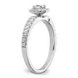 Two Promises 14k White Gold 5/8 carat Lab Grown Diamond VS/SI+ G+ Complete Petite Halo Engagement Ring