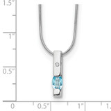 White Ice Sterling Silver Rhodium-plated 18 inch  Diamond and Blue Topaz Necklace with 2 inch Extender