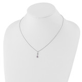 White Ice Sterling Silver Rhodium-plated 18 Inch Amethyst and Diamond Necklace with 2 Inch Extender