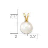 14k 8-9mm White Round Akoya Saltwater Cultured Pearl Pendant