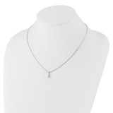White Ice Sterling Silver Rhodium-plated 18 Inch Chanel-set Diamond Vertical Bar Necklace with 2 Inch Extender - QW-19E8CE12-7645