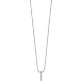 White Ice Sterling Silver Rhodium-plated 18 Inch Chanel-set Diamond Vertical Bar Necklace with 2 Inch Extender - QW-19E8CE12-7645