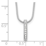 White Ice Sterling Silver Rhodium-plated 18 Inch Chanel-set Diamond Vertical Bar Necklace with 2 Inch Extender - QW-19E8CE12-7645