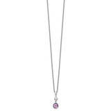 White Ice Sterling Silver Rhodium-plated 18 inch Diamond and Amethyst Necklace with 2 inch Extender