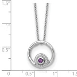 White Ice Sterling Silver Rhodium-plated 18 inch Diamond and Amethyst Necklace with a 2 inch Extender