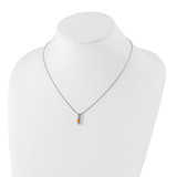 White Ice Sterling Silver Rhodium-plated 18 inch Diamond and Citrine Necklace with 2 inch Extender - QW-83AFF123-2505