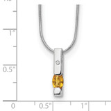 White Ice Sterling Silver Rhodium-plated 18 inch Diamond and Citrine Necklace with 2 inch Extender - QW-83AFF123-2505