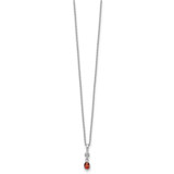 White Ice Sterling Silver Rhodium-plated 18 inch Diamond and Garnet  Necklace with 2 inch Extender
