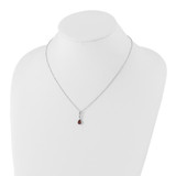 White Ice Sterling Silver Rhodium-plated 18 inch Diamond and Garnet Teardrop Necklace with 2 inch Extender