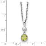 White Ice Sterling Silver Rhodium-plated 18 inch Diamond and Peridot Necklace with 2 inch Extender - QW-29EAB1EB-9046