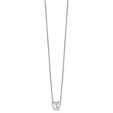 White Ice Sterling Silver Rhodium-plated 18 Inch Diamond Butterfly Necklace with 2 Inch Extender - QW-DBB5AB28-7093
