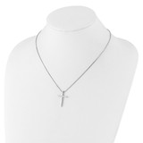 White Ice Sterling Silver Rhodium-plated 18 inch Diamond Cross Necklace plus 2 inch Extender - QW-6B4F43D8-1952