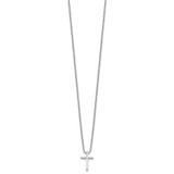 White Ice Sterling Silver Rhodium-plated 18 inch Diamond Cross Necklace plus 2 inch Extender - QW-8BF06657-9097