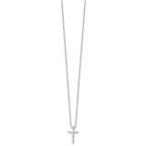 White Ice Sterling Silver Rhodium-plated 18 Inch Diamond Cross Necklace with 2 Inch Extender - QW-1167A263-3976