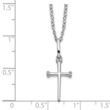 White Ice Sterling Silver Rhodium-plated 18 Inch Diamond Cross Necklace with 2 Inch Extender - QW-1F0D4B25-7771