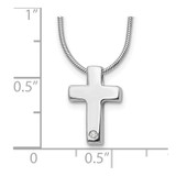 White Ice Sterling Silver Rhodium-plated 18 Inch Diamond Cross Necklace with 2 Inch Extender - QW-980157E8-9589