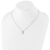 White Ice Sterling Silver Rhodium-plated 18 Inch Diamond Cross Necklace with 2 Inch Extender - QW-980157E8-9589
