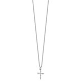 White Ice Sterling Silver Rhodium-plated 18 inch Diamond Cross plus 2 inch Extender