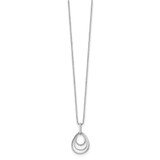 White Ice Sterling Silver Rhodium-plated 18 Inch Diamond Fancy Teardrop Necklace with 2 Inch Extender - QW-083AD890-3016