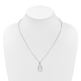 White Ice Sterling Silver Rhodium-plated 18 Inch Diamond Fancy Teardrop Necklace with 2 Inch Extender - QW-AE490A09-3486