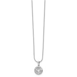 White Ice Sterling Silver Rhodium-plated 18 Inch Diamond Flower Necklace with 2 Inch Extender - QW-EA3C365B-1666