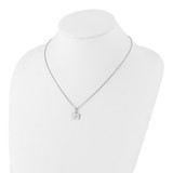 White Ice Sterling Silver Rhodium-plated 18 Inch Diamond Heart Envelope Necklace with 2 Inch Extender