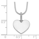 White Ice Sterling Silver Rhodium-plated 18 Inch Diamond Heart Necklace with 2 Inch Extender - QW-CD52F443-3543