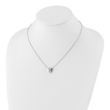 White Ice Sterling Silver Rhodium-plated 18 Inch Diamond Heart Necklace with 2 Inch Extender - QW-F39F1BD5-3380
