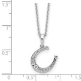 White Ice Sterling Silver Rhodium-plated 18 inch Diamond Horseshoe  Necklace plus 2 inch Extender