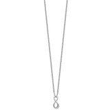 White Ice Sterling Silver Rhodium-plated 18 Inch Diamond Infinity Symbol Necklace with 2 Inch Extender