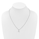 White Ice Sterling Silver Rhodium-plated 18 inch Diamond Letter A Initial Necklace plus 2 inch Extender