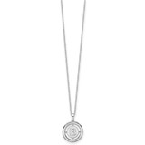 White Ice Sterling Silver Rhodium-plated 18 Inch Diamond Letter B Initial Necklace with 2 Inch Extender
