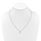 White Ice Sterling Silver Rhodium-plated 18 inch Diamond Letter D Initial Necklace plus 2 inch Extender