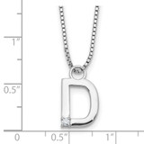 White Ice Sterling Silver Rhodium-plated 18 inch Diamond Letter D Initial Necklace plus 2 inch Extender