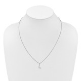 White Ice Sterling Silver Rhodium-plated 18 inch Diamond Letter L Initial Necklace plus 2 inch Extender