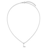 White Ice Sterling Silver Rhodium-plated 18 inch Diamond Letter L Initial Necklace plus 2 inch Extender