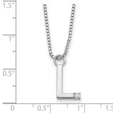 White Ice Sterling Silver Rhodium-plated 18 inch Diamond Letter L Initial Necklace plus 2 inch Extender