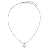 White Ice Sterling Silver Rhodium-plated 18 inch Diamond Letter M Initial Necklace plus 2 inch Extender