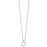 White Ice Sterling Silver Rhodium-plated 18 inch Diamond Letter O Initial Necklace plus 2 inch Extender